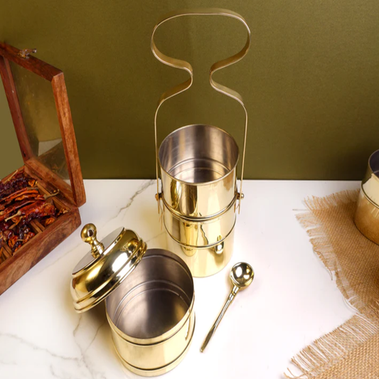 Brass - Tiffin Box - With Kalai (Eeyam) - 3 Box
