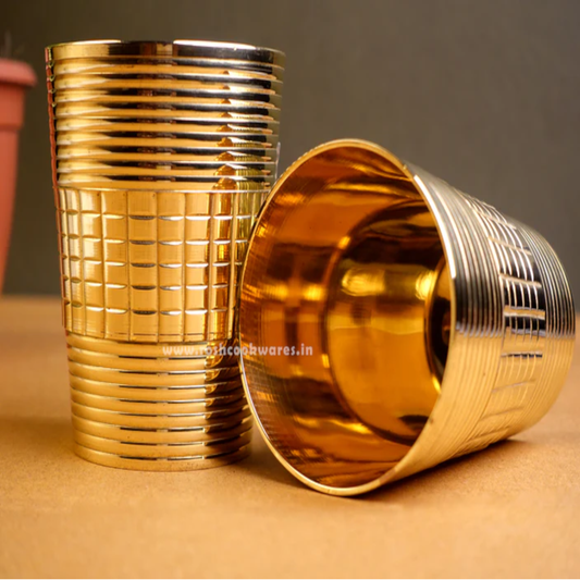 Glass Checks Rings - Bronze - Set of 2.