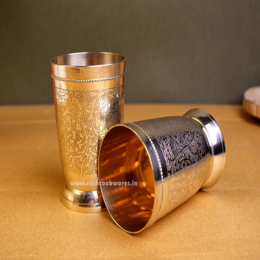 Glass Floral - Bronze - Set Of 2.