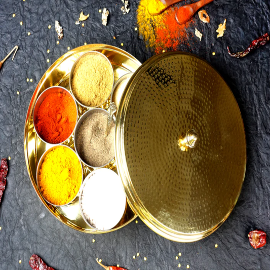 Spice Box - 9" Dia - Glossy Finish - Hammer.